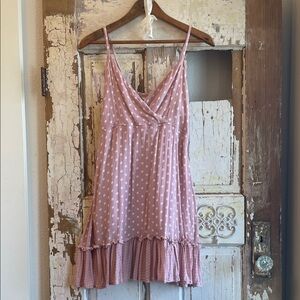 Sim&Sam Brand Pink Polka Dot Dress (SMALL)